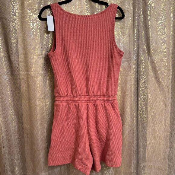 Lou & Grey Textured Shorts Tank Top Romper Dusty Rose Pink XS NWT - Picture 2 of 7